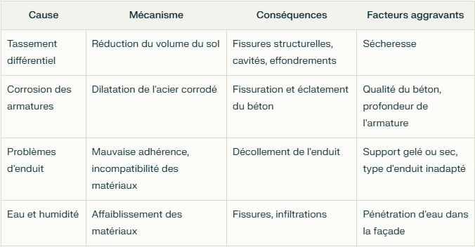 Quelles sont les causes des fissures dans les bâtiments IDF